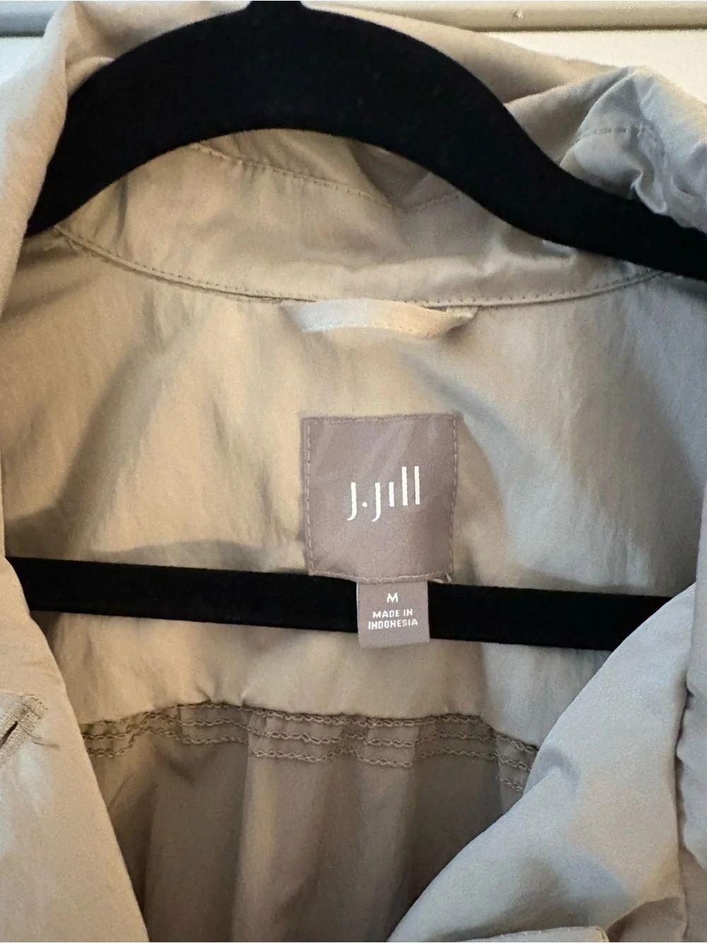 J. Jill Women’s Light Beige Tie-Waist Trench Coat